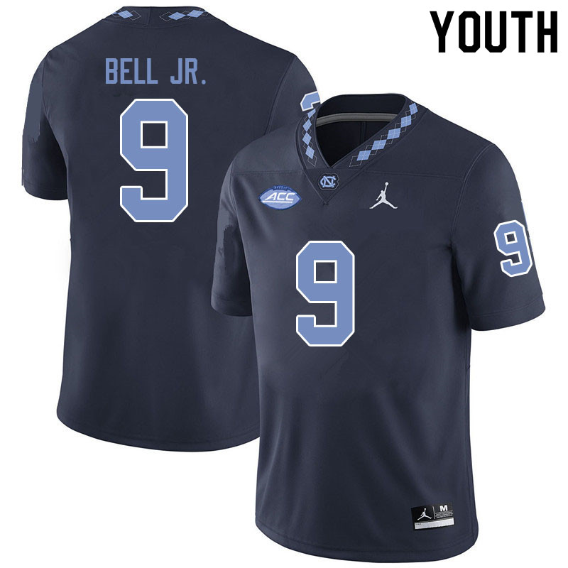 Jordan Brand Youth #9 Corey Bell Jr. North Carolina Tar Heels College Football Jerseys Sale-Black